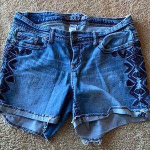 Embroidered Maurices Denim Shorts